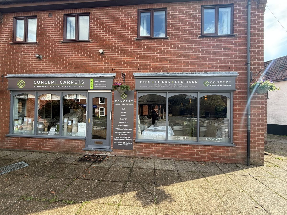 The Concept Carpets showroom on Penfold Street, Aylsham