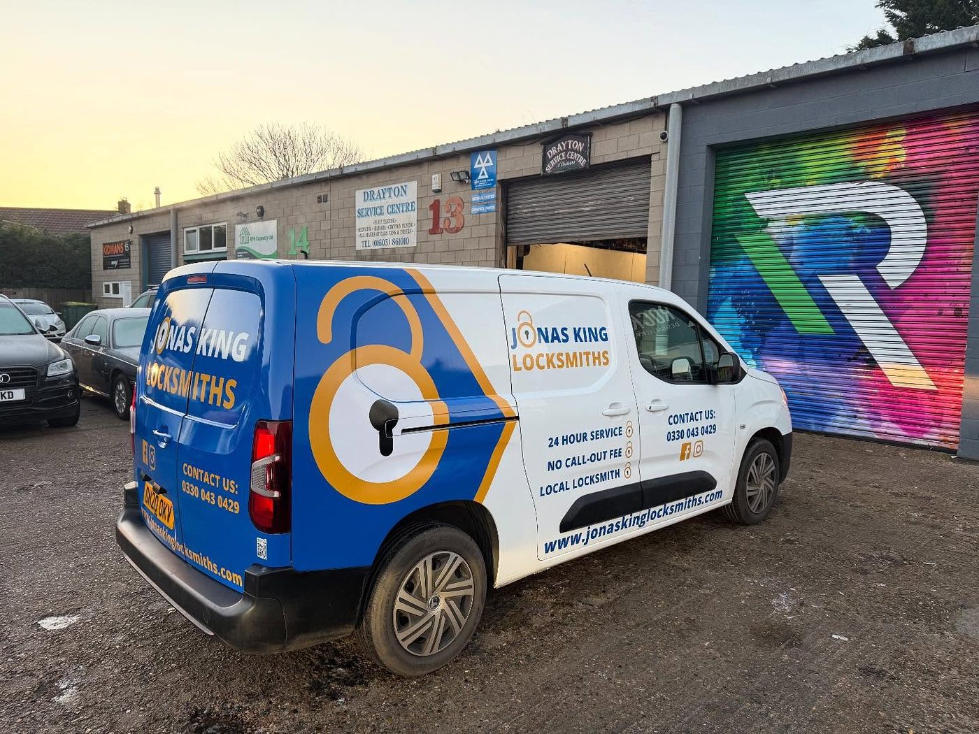 The branded Jonas King Locksmiths van