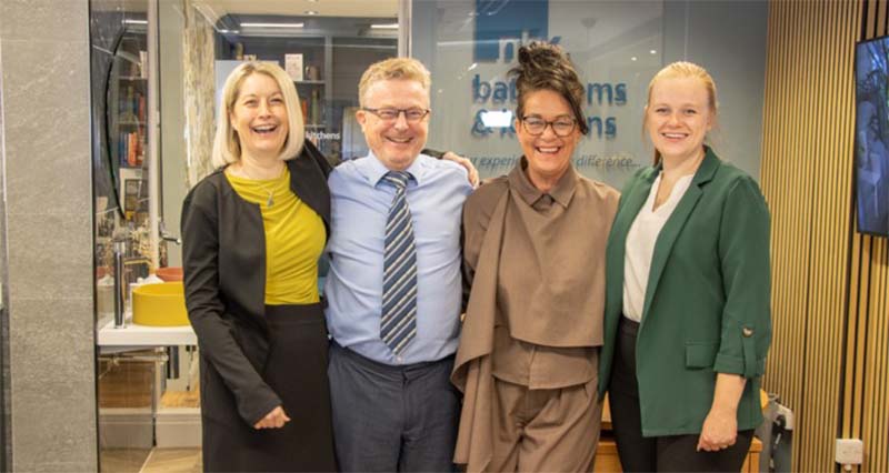 The NBK Norwich and Diss showroom team, left to right: Fiona, Stuart, Selina and Megan