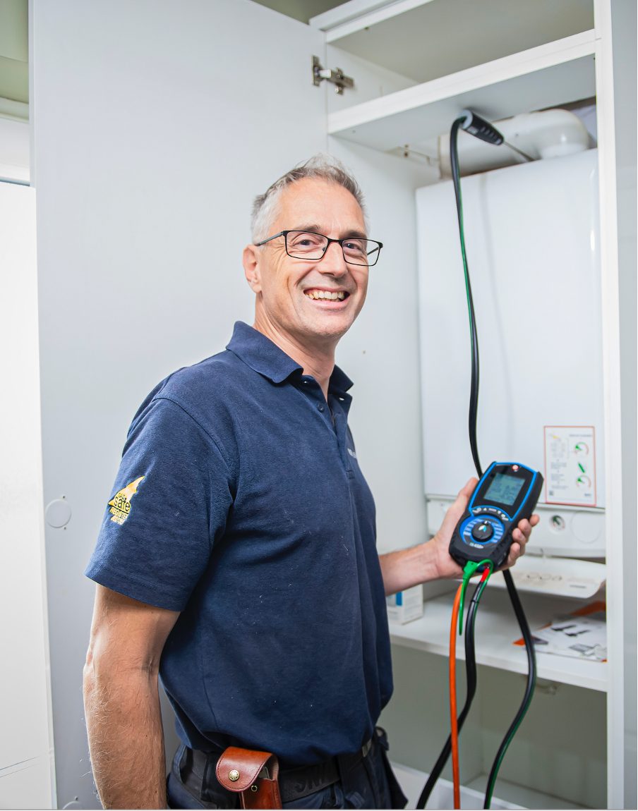 Anthony Sanders testing a boiler installation for Smart Heating EA Ltd